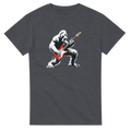 Heather Six String Tees T-shirt with Bigfoot rockin' out with a Fender Stratocaster.