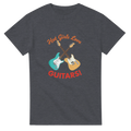 Lady's T-shirt with a guitar theme that says Hot Girls Love Guitars, in heather.